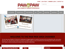 Tablet Screenshot of pawpawchamber.com